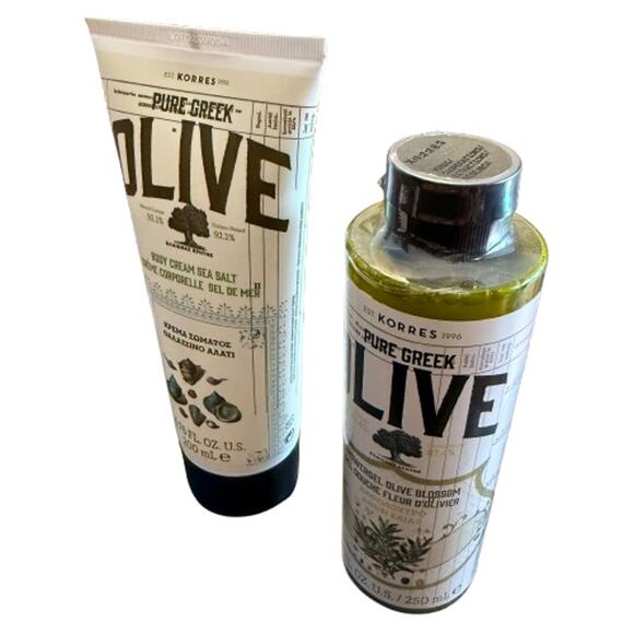 KORRES Greek Olive Blossom Body Cream & Shower Gel Set NWT - Picture 3 of 7